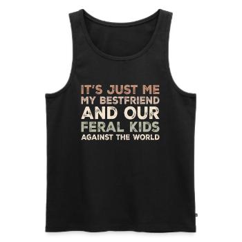 Gegen Mich, meinen besten Freund, und unsere wilden Kinder - Männer Premium Bio Tank Top - Schwarz - Vorne - Michal (187cm)