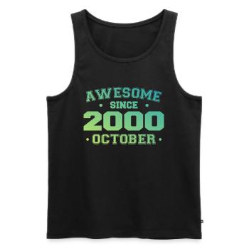 October 2000 - October 2000 Birthday Gift - Men's Premium Organic Tank Top - black - Front - Michal (187cm)