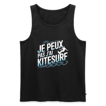 je peux pas j'ai kitesurf - Débardeur bio Premium Homme - noir - Devant - Michal (187cm)