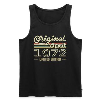 April 1972 Geschenk zum 53. Jahrestag April 1972 - Männer Premium Bio Tank Top - Schwarz - Vorne - Michal (187cm)