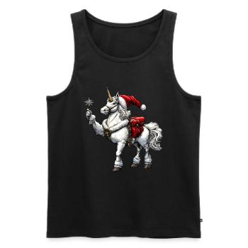 Einhorn Weihnachtsmann - Männer Premium Bio Tank Top - Schwarz - Vorne - Michal (187cm)