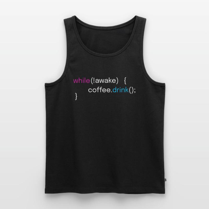 Lustiges Kaffee- und Coding-Programmierer-Design Männer Premium Bio Tank Top
