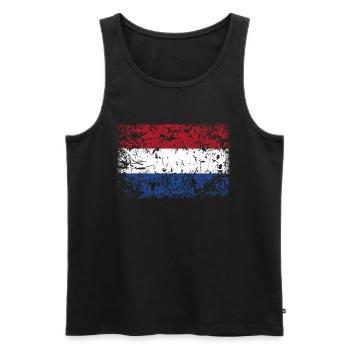 Niederlande Flagge VINTAGE - Männer Premium Bio Tank Top - Schwarz - Vorne - AI Model Male 178 light (178cm)