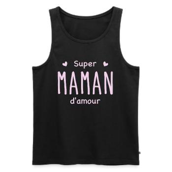 Super maman d'amour - Débardeur bio Premium Homme - noir - Devant - AI Model Male 178 light (178cm)