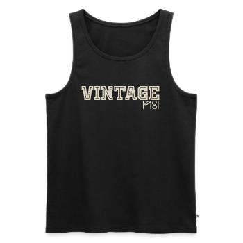 Jahrgang 1981 Original 1981 Retro 1981 Geschenk 1981 - Männer Premium Bio Tank Top - Schwarz - Vorne - AI Model Male 178 light (178cm)