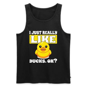 Funny Duck Art I Like Ducks - Men's Premium Organic Tank Top - black - Front - Michal (187cm)