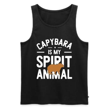 Capybara - Männer Premium Bio Tank Top - Schwarz - Vorne - Michal (187cm)