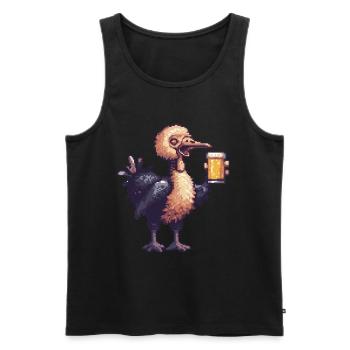 Strauss Pixel Beer - Men's Premium Organic Tank Top - black - Front - AI Model Male 178 light (178cm)