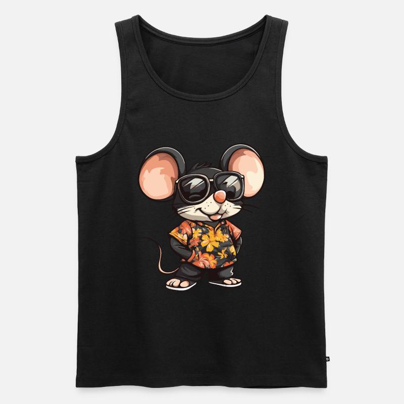 Maus Comic Lustig Sommer - Männer Premium Bio Tank Top - Schwarz