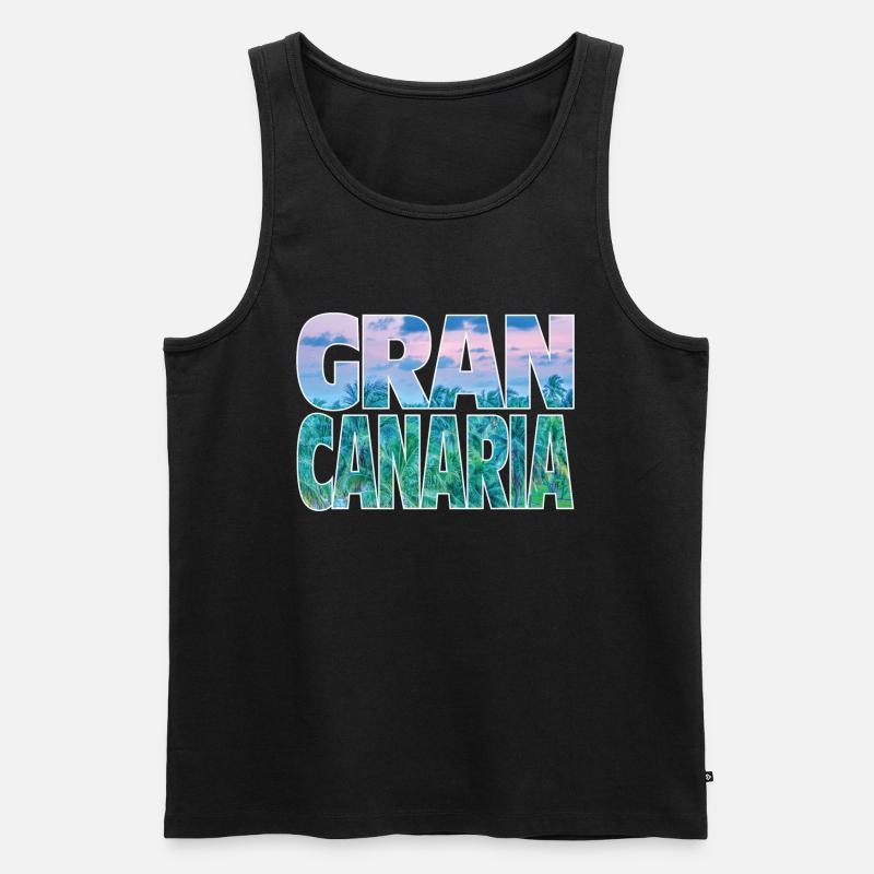Gran Canaria - Männer Premium Bio Tank Top - Schwarz