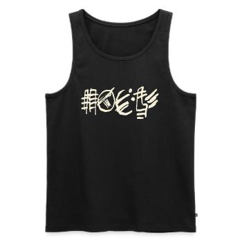 Abstract Art - Writing - Fantasy Calligraphy - Men's Premium Organic Tank Top - black - Front - AI Model Male 178 light (178cm)