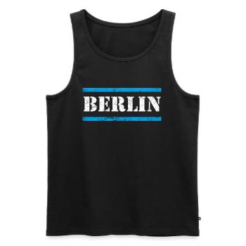 Berlin Vintage - Männer Premium Bio Tank Top - Schwarz - Vorne - Michal (187cm)