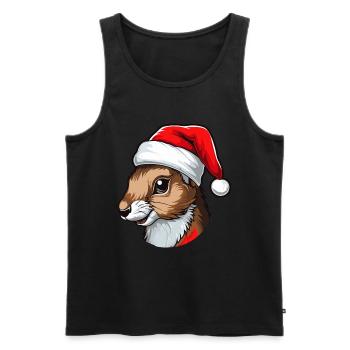 Squirrel Christmas Animal Head - Men's Premium Organic Tank Top - black - Front - Michal (187cm)