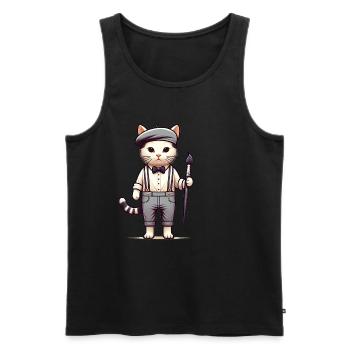 Cute Cat Artist - Men's Premium Organic Tank Top - black - Front - AI Model Male 178 light (178cm)