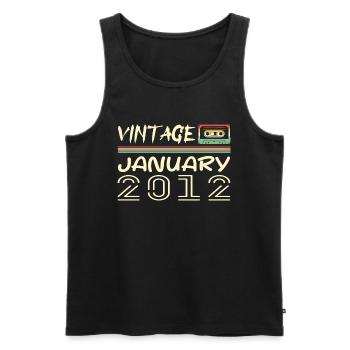 Jahrgang Januar 2012 – Geburtstag Januar 2012 - Männer Premium Bio Tank Top - Schwarz - Vorne - Michal (187cm)