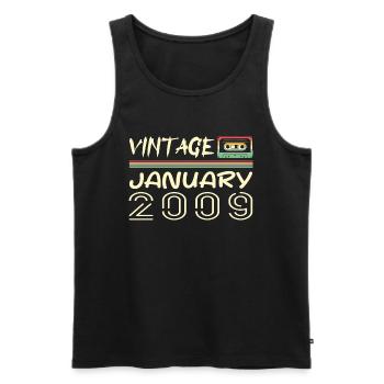 Vintage January 2009 - Anniversary January 2009 - Men's Premium Organic Tank Top - black - Front - AI Model Male 178 light (178cm)