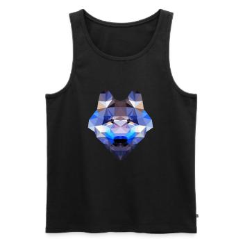Beautiful Wolf polygon design - Men's Premium Organic Tank Top - black - Front - AI Model Male 178 light (178cm)