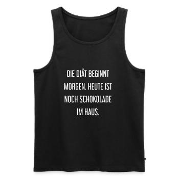 Die Diät beginnt morgen - Schokolade im Haus! - Männer Premium Bio Tank Top - Schwarz - Vorne - Michal (187cm)