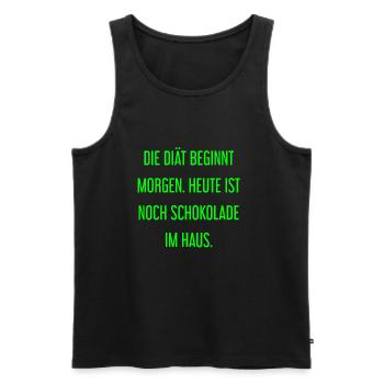 Die Diät beginnt morgen - Schokolade im Haus! - Männer Premium Bio Tank Top - Schwarz - Vorne - Michal (187cm)