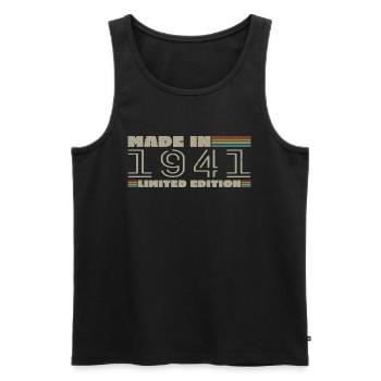 Vintage 1941 Born 1941 Birthday Gift Born in 1941 - Men's Premium Organic Tank Top - black - Front - Michal (187cm)