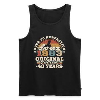 born in june 1983 - 40 years old - Men's Premium Organic Tank Top - black - Front - Michal (187cm)