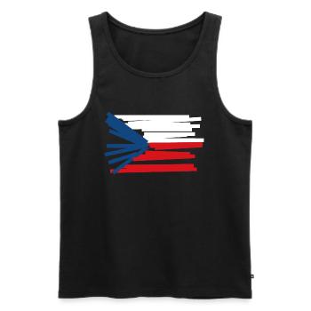 Czech Republic Flag - Modern Art - Men's Premium Organic Tank Top - black - Front - AI Model Male 178 light (178cm)