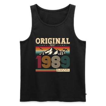 Original 1989 Jahrgang 1989 35. Geburtstag 1989 - Männer Premium Bio Tank Top - Schwarz - Vorne - Michal (187cm)
