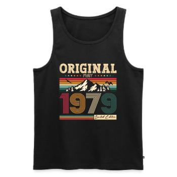 Original May 1979 Vintage 1979 Birthday 1979 - Men's Premium Organic Tank Top - black - Front - Michal (187cm)