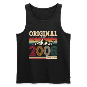 16. Geburtstag Original Juni 2008 Jahrgang 2008 - Männer Premium Bio Tank Top - Schwarz - Vorne - Michal (187cm)
