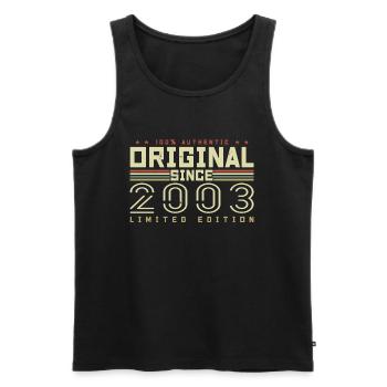 Original 2003 Retro 2003 Geburtstagsgeschenk 2003 - Männer Premium Bio Tank Top - Schwarz - Vorne - AI Model Male 178 light (178cm)