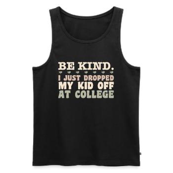 Kid Leaving For College - Mom Kid Going To College - Débardeur bio Premium Homme - noir - Devant - AI Model Male 178 light (178cm)