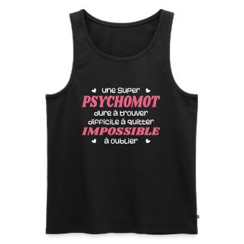Une Super Psychomotricienne - Débardeur bio Premium Homme - noir - Devant - AI Model Male 178 light (178cm)