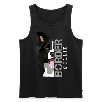 Border Collie Colli dessin de motif - Débardeur bio Premium Homme - noir - Devant - Michal (187cm)