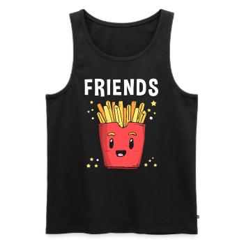Pommes Fritten Frites Pommes Fans - Friends? Gesch - Männer Premium Bio Tank Top - Schwarz - Vorne - Michal (187cm)