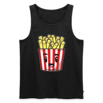 Pommes Frites Pommes mit Ketchup Drama Pommestüte - Männer Premium Bio Tank Top - Schwarz - Vorne - Michal (187cm)