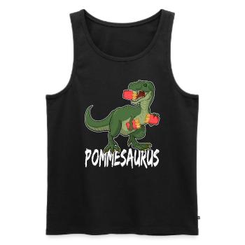 Pommesaurier Pommes Frites Dinosaurier T Rex Fritt - Männer Premium Bio Tank Top - Schwarz - Vorne - Michal (187cm)