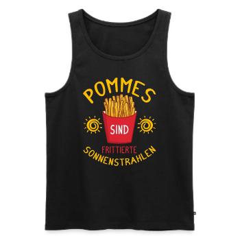 Pommes Sind Frittierte Sonnenstrahlen Pommes Frite - Männer Premium Bio Tank Top - Schwarz - Vorne - Michal (187cm)