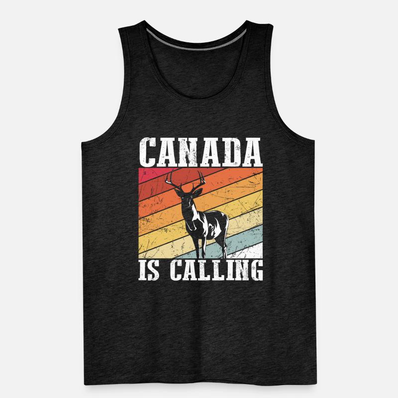 Canada Is Calling - Kanada Elch Elk Backpacker Ges Männer Premium Bio Tank Top