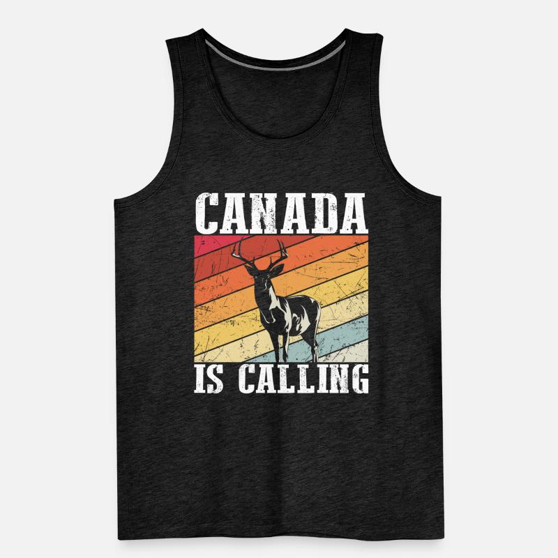 Canada Is Calling - Kanada Elch Elk Backpacker Ges Männer Premium Bio Tank Top