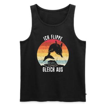 Delfi Ich flippe Gleich aus Sarkasmus Ironie Delfi - Männer Premium Bio Tank Top - Schwarz - Vorne - Michal (187cm)