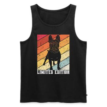 Limited Edition Retro Mops Vintage Möpse Geschenk - Männer Premium Bio Tank Top - Schwarz - Vorne - Michal (187cm)