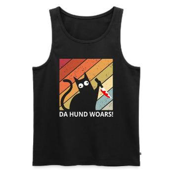 Da Hund woars Katzen Lustiges Katzen Motiv - Männer Premium Bio Tank Top - Schwarz - Vorne - Michal (187cm)