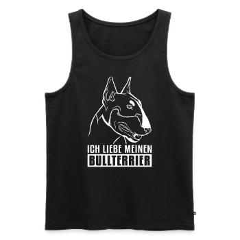 Bullterrier Hund Hundebesitzer Ich liebe meinen Bu - Männer Premium Bio Tank Top - Schwarz - Vorne - Michal (187cm)