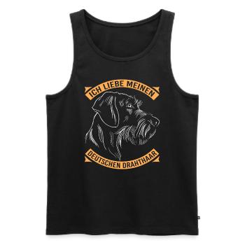 Hund Hundebesitzer Ich liebe meinen Deutschen Drah - Männer Premium Bio Tank Top - Schwarz - Vorne - Michal (187cm)