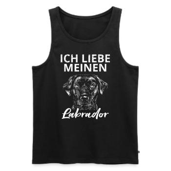 Labrador Hund Hundebesitzer Ich liebe meinen Labra - Männer Premium Bio Tank Top - Schwarz - Vorne - Michal (187cm)