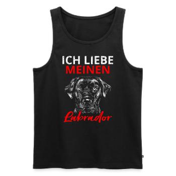 Labrador Hund Hundebesitzer Ich liebe meinen Labra - Männer Premium Bio Tank Top - Schwarz - Vorne - Michal (187cm)