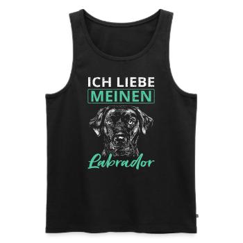 Labrador Hund Hundebesitzer Ich liebe meinen Labra - Männer Premium Bio Tank Top - Schwarz - Vorne - Michal (187cm)