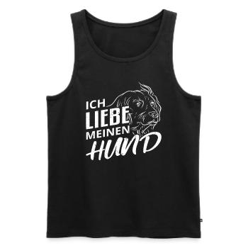 Hund Hundebesitzer - Männer Premium Bio Tank Top - Schwarz - Vorne - Michal (187cm)