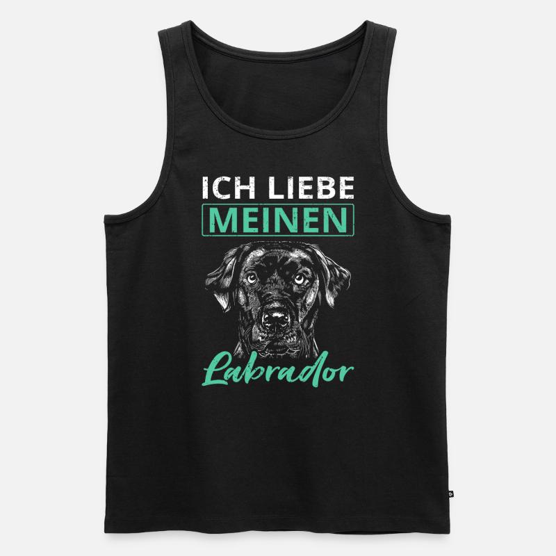 Labrador - Männer Premium Bio Tank Top - Schwarz