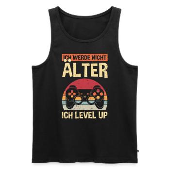 Ich werde nicht Älter Ich Level Up | Gaming Konsol - Männer Premium Bio Tank Top - Schwarz - Vorne - Michal (187cm)